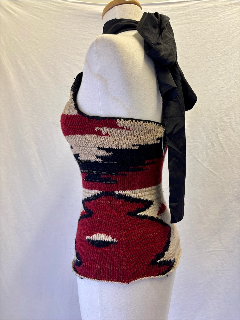 Ralph Lauren Archival 2011 Beacon Blanket Hand Knit Beaded Halter Top Silk Scarf - Picture 7 of 10